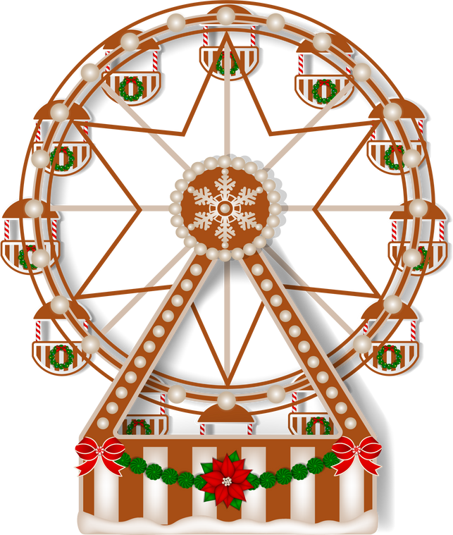 gingerbread ferris wheel. christmas ferris wheel with candies and cookies