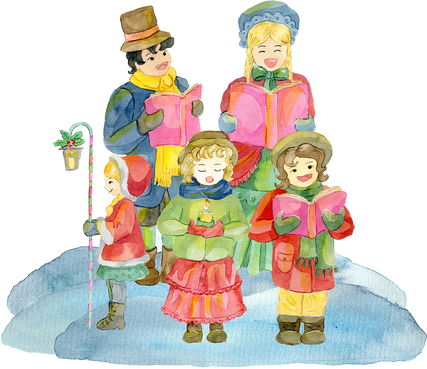 Family Singing Christmas Carols